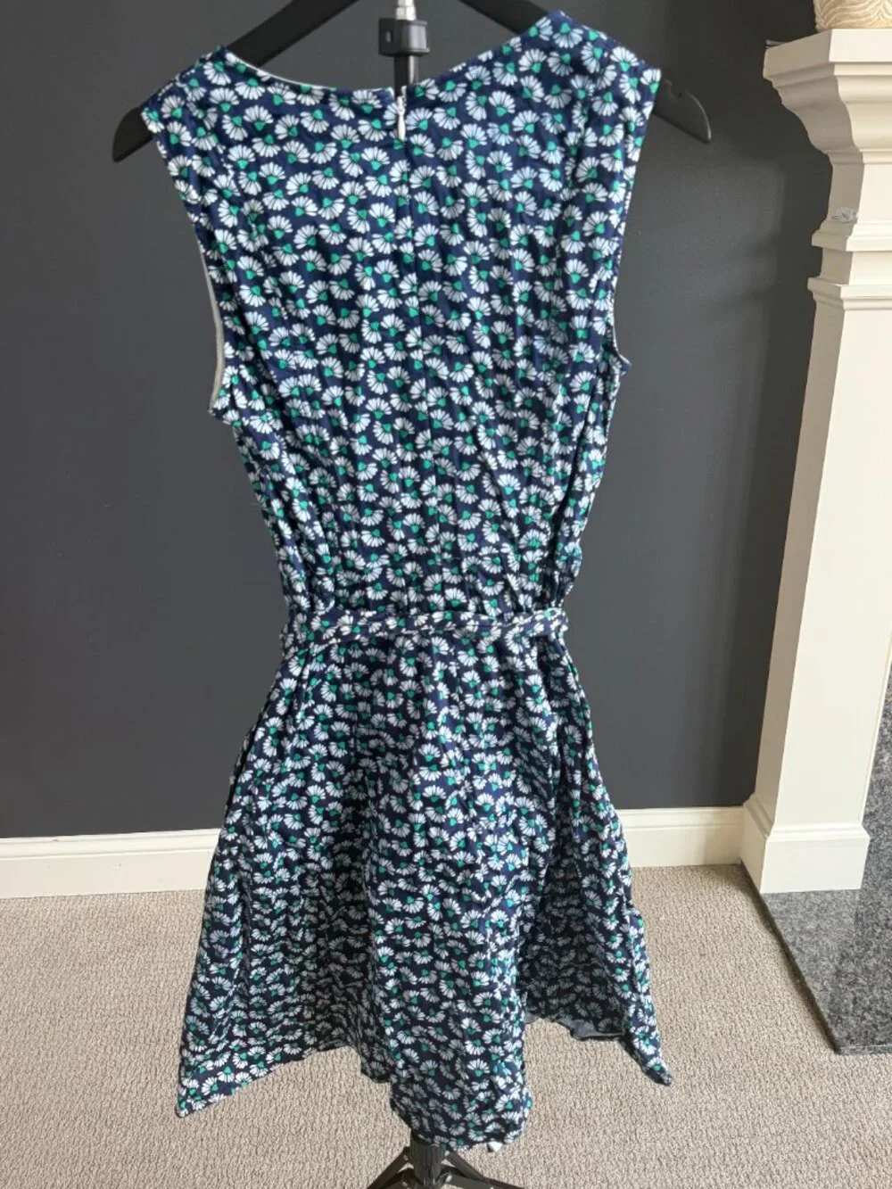Boden Navy Daisy Ruched Jersey Dress US 6